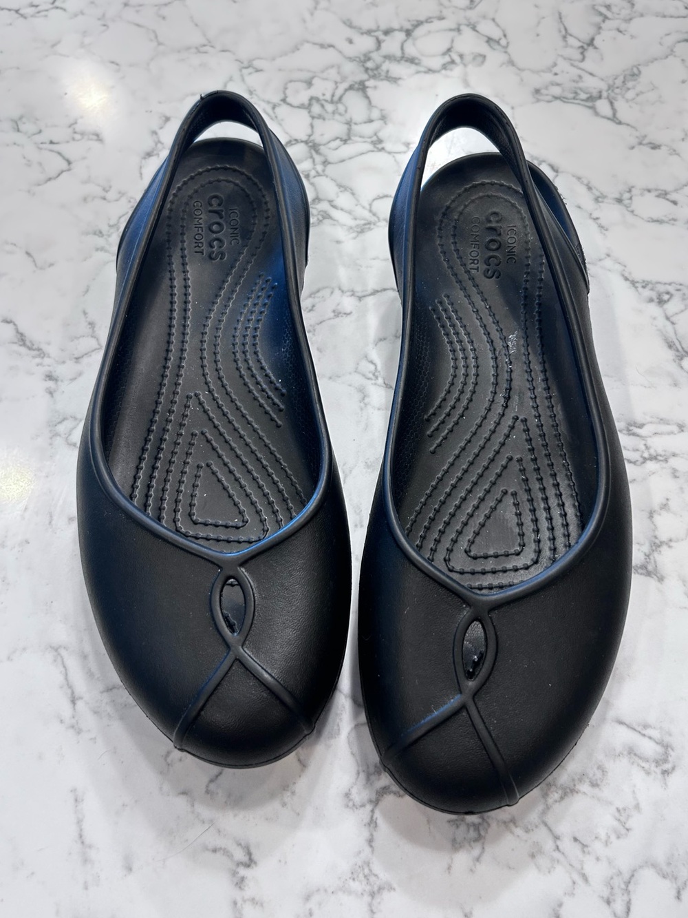Crocs Comfort Black Olivia II Slip On Sandals Size Women's 10